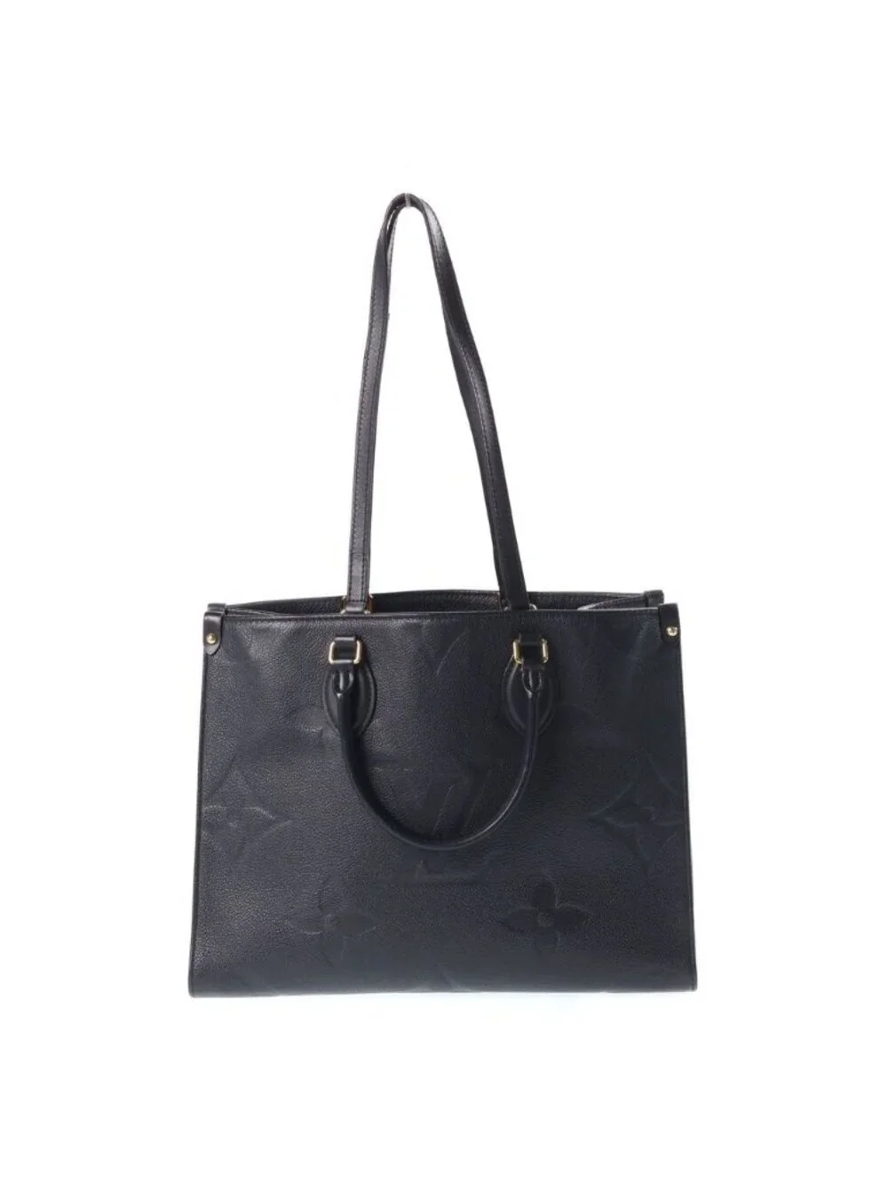Louis Vuitton on the Go MM Handbag 2-Way Tote Monogram Empreinte Leather Black